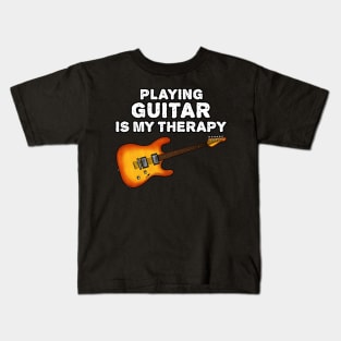 Playing Guitar Is My Therapy, Electric Guitarist Funny Kids T-Shirt